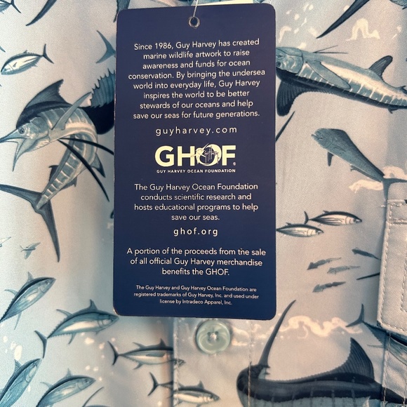 NWT Guy HarveyPowder Blue Fishing Shirt Size L - Picture 4 of 5